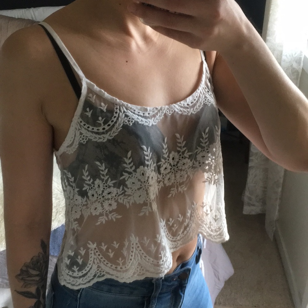Sheer Lace Crop Top